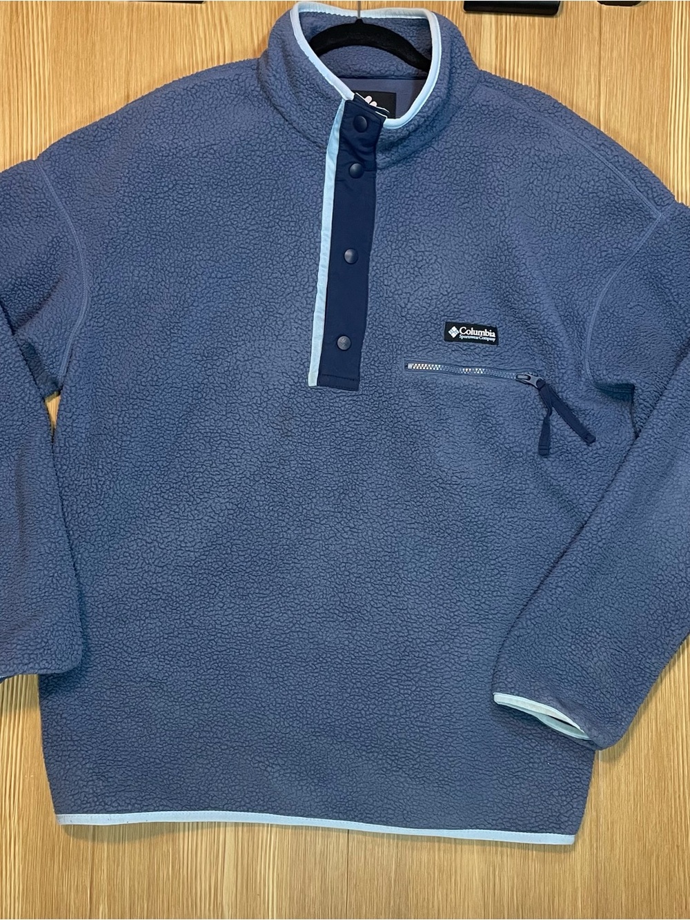 Columbia Helvetia Snap-Front Fleece Pullover Mens XL Blue